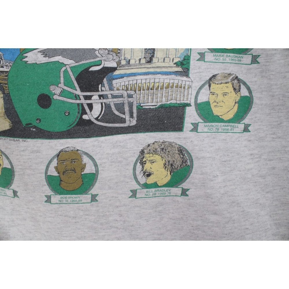 Vintage 90s Mens Large Philadelphia Eagles Football Legends T-Shirt Gray USA - Picture 8 of 13